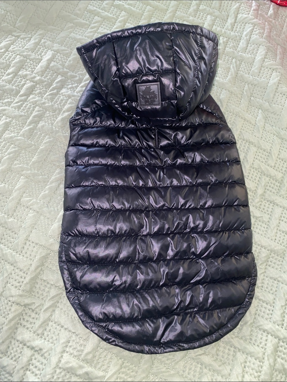 Pet Hooded Puffer Coat — Black